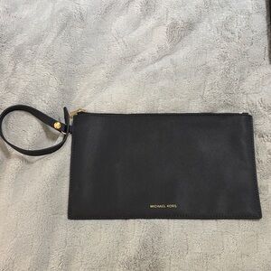 Michael Kors Black Clutch with Gold Accents